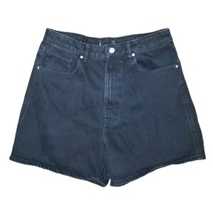 ZARA High Rise Denim Black Mom Shorts